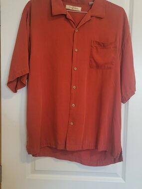Tommy Bahama Rust-Red Short Sleeve Camp Shirt